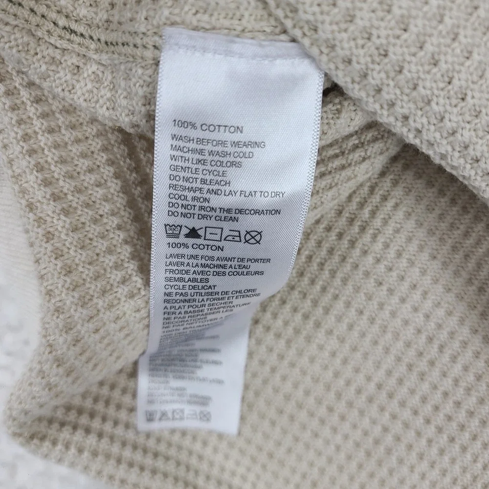 Tommy Bahama Sweater Mens Large Beige‎ Knitted Quarter Zip Sweatshirt